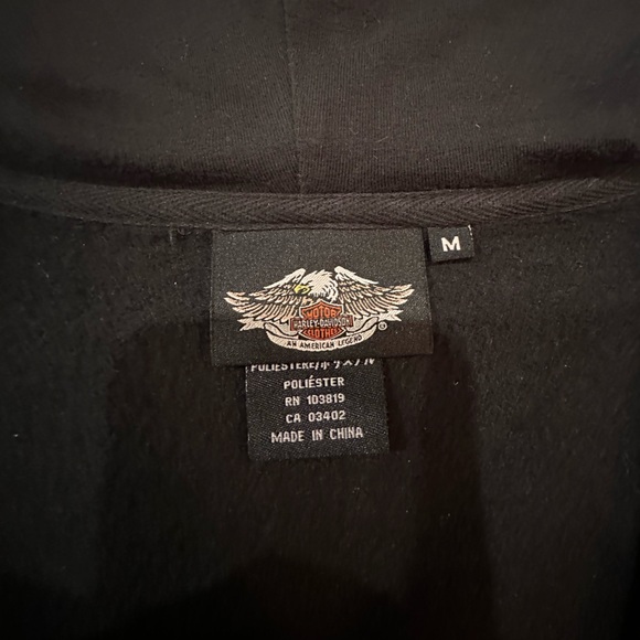 Harley Davidson Fleece Hooded Zip Up Jacket - Picture 3 of 9